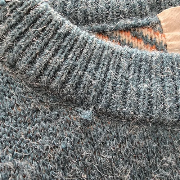 Aelfric Eden Scenic Crewneck Sweater in Blue, Cream & Orange Size M - Picture 6 of 11